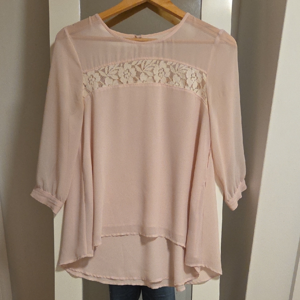 Elegant Pink Lace Women's Top